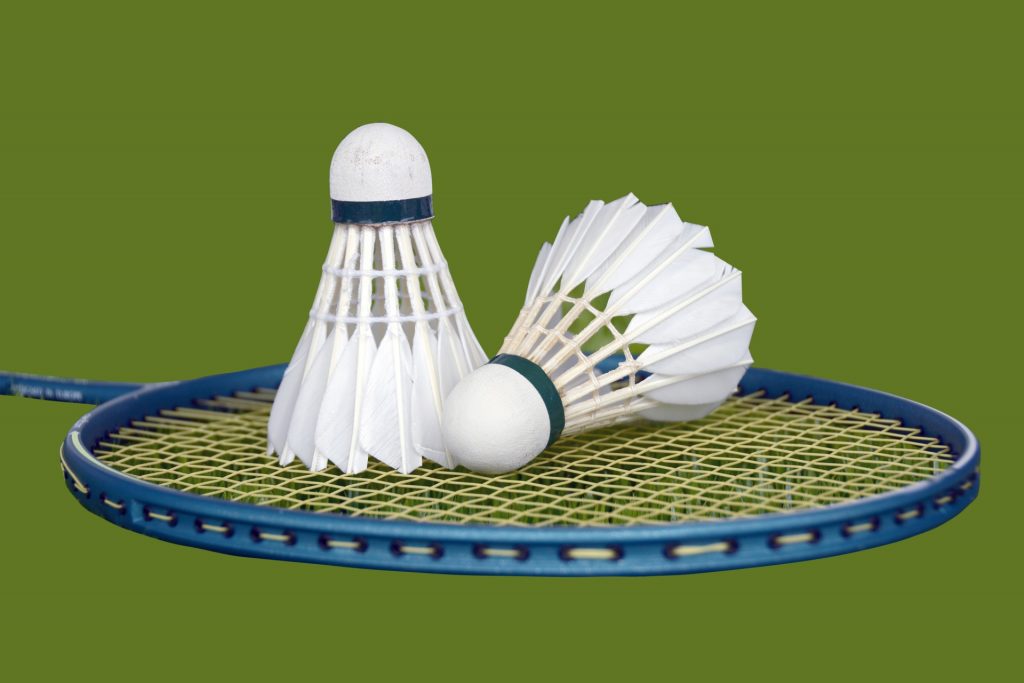 shuttlecocks-and-badminton-racket